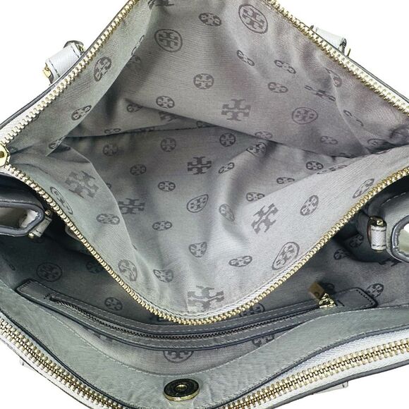 Tory Burch Leather Robinson Double Zip Tote - 12.5” x 8.5” x 5” - Picture 7 of 11